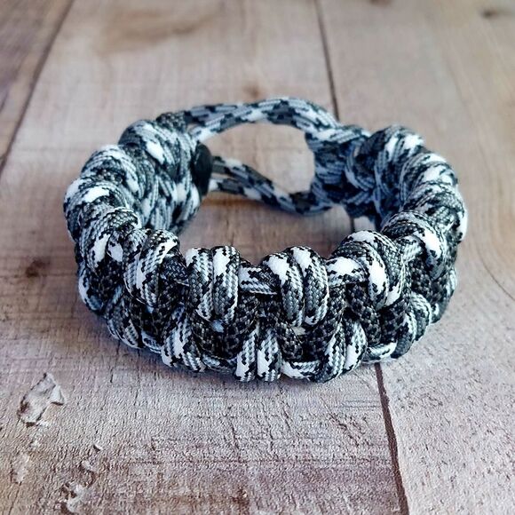 Other - Handmade Paracord Bracelet Adjustable Unisex Urban Camo Gray White Black